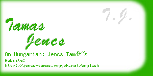 tamas jencs business card